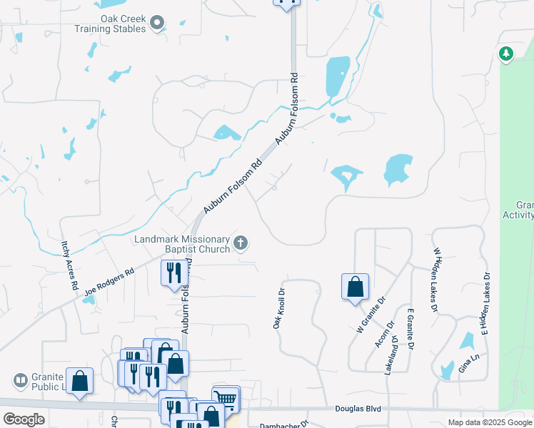map of restaurants, bars, coffee shops, grocery stores, and more near 8090 Morningside Drive in Granite Bay