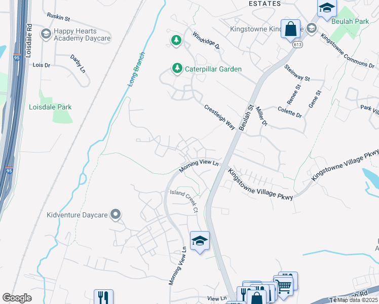 map of restaurants, bars, coffee shops, grocery stores, and more near 6570 Osprey Point Lane in Alexandria