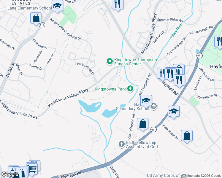 map of restaurants, bars, coffee shops, grocery stores, and more near 7511 Ashby Lane in Alexandria