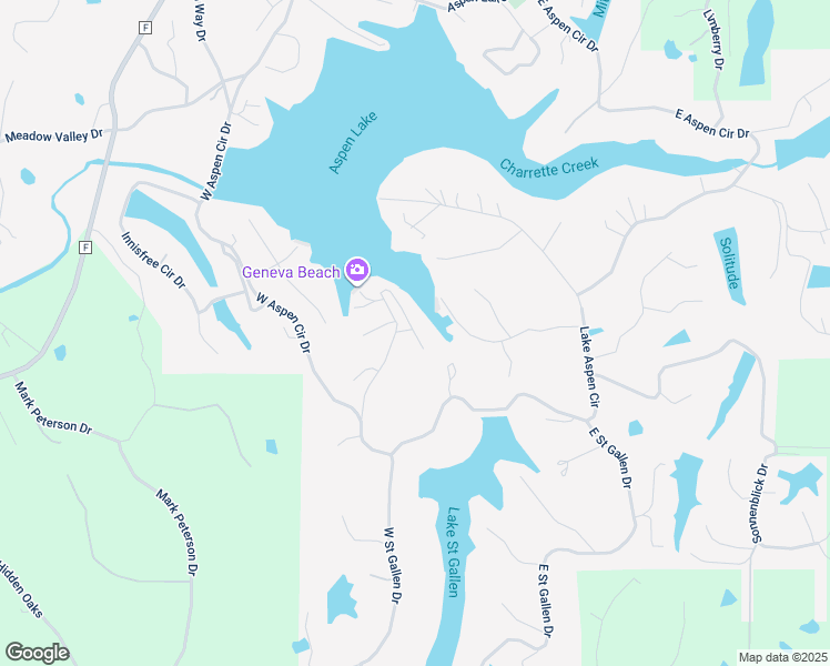 map of restaurants, bars, coffee shops, grocery stores, and more near 96 Geneva View Drive in Innsbrook
