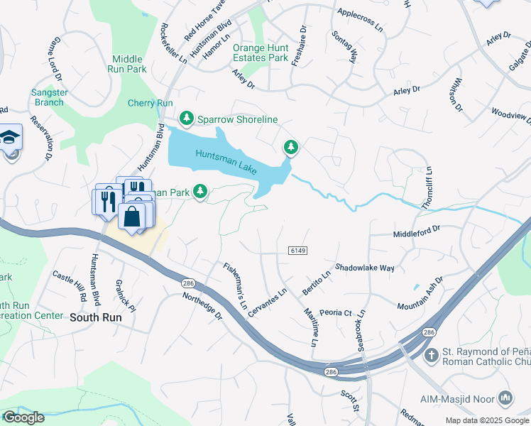 map of restaurants, bars, coffee shops, grocery stores, and more near 9150 Dorothy Lane in Springfield