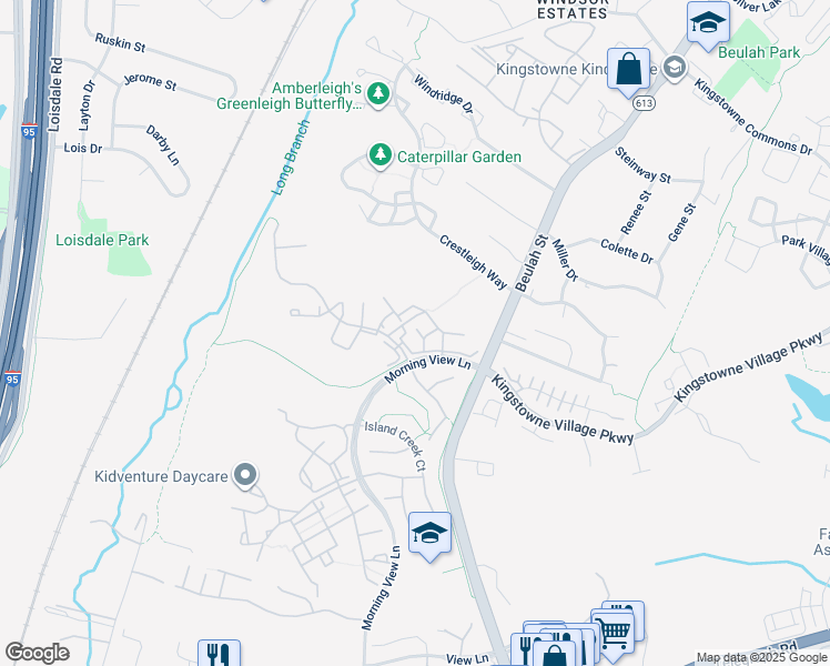 map of restaurants, bars, coffee shops, grocery stores, and more near 6511 Nevitt Way in Alexandria