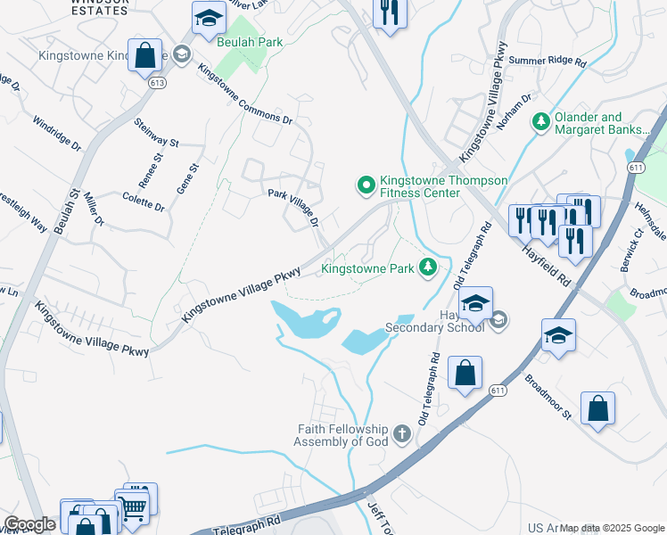 map of restaurants, bars, coffee shops, grocery stores, and more near 6101 Wigmore Lane in Alexandria