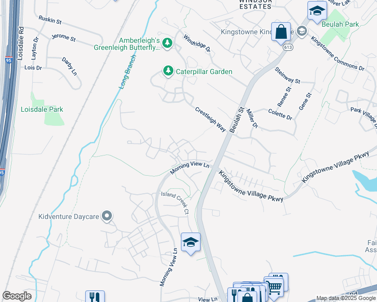 map of restaurants, bars, coffee shops, grocery stores, and more near 6504 Nevitt Way in Alexandria