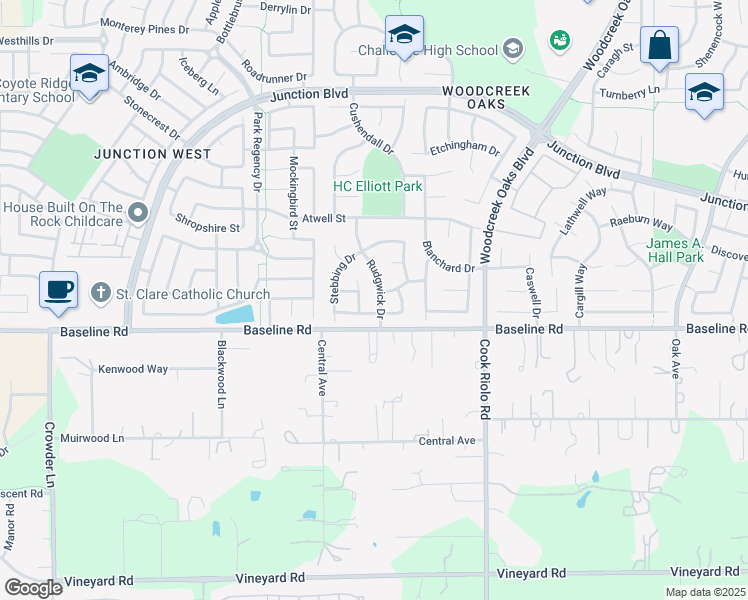 map of restaurants, bars, coffee shops, grocery stores, and more near 1041 Rudgwick Drive in Roseville