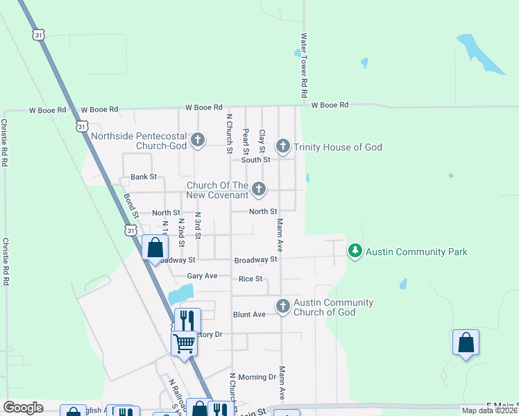 map of restaurants, bars, coffee shops, grocery stores, and more near 525 North Street in Austin