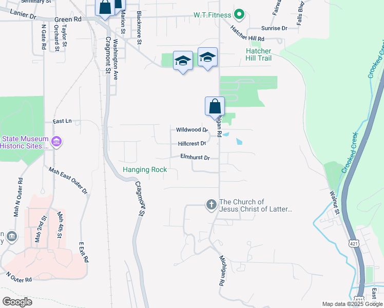 map of restaurants, bars, coffee shops, grocery stores, and more near 129 Elmhurst Drive in Madison