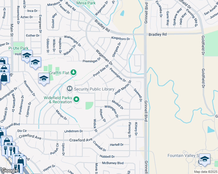 map of restaurants, bars, coffee shops, grocery stores, and more near 635 Jayton Drive in Colorado Springs