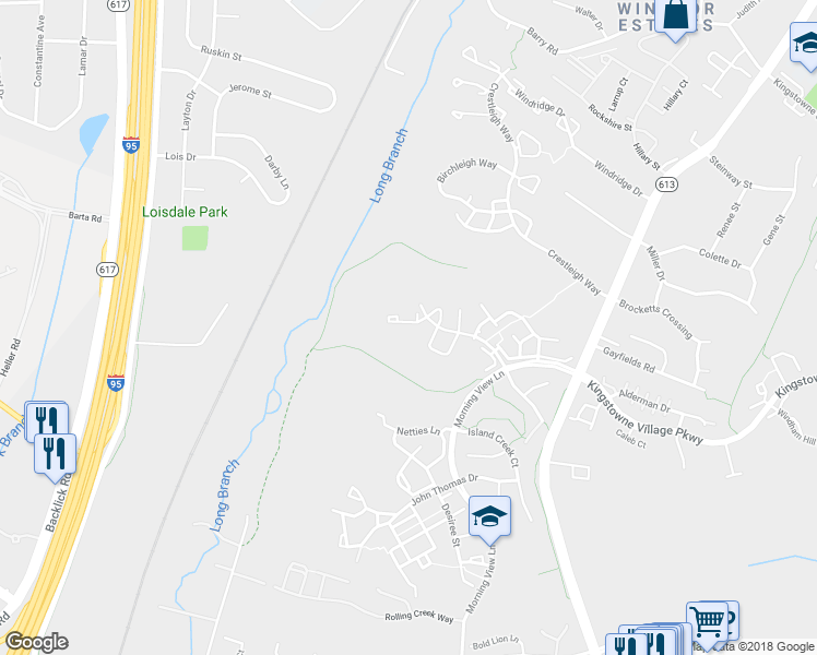 map of restaurants, bars, coffee shops, grocery stores, and more near 6711 Royal Thomas Way in Alexandria