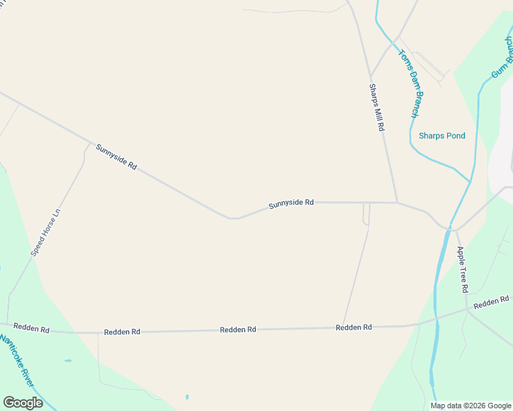 map of restaurants, bars, coffee shops, grocery stores, and more near 10455 Sunnyside Road in Bridgeville