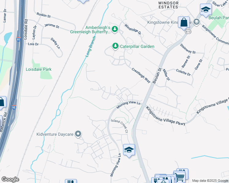 map of restaurants, bars, coffee shops, grocery stores, and more near 7506 Shirley Hunter Way in Alexandria