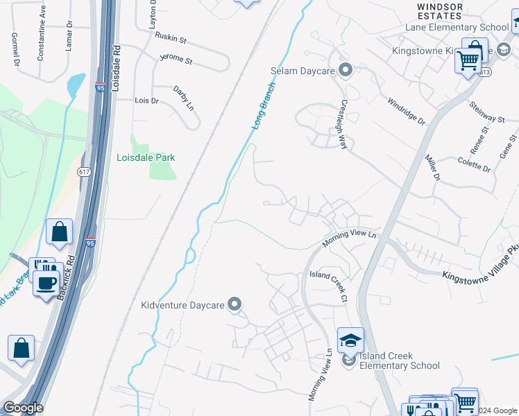 map of restaurants, bars, coffee shops, grocery stores, and more near 6733 Royal Thomas Way in Alexandria