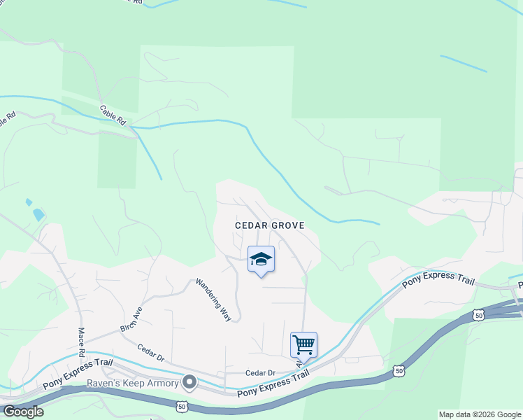 map of restaurants, bars, coffee shops, grocery stores, and more near 2727 Cresta Verde Drive in Camino