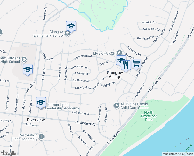 map of restaurants, bars, coffee shops, grocery stores, and more near 224 Presley Road in St. Louis