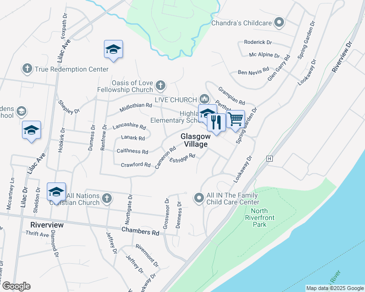 map of restaurants, bars, coffee shops, grocery stores, and more near 212 Presley Road in St. Louis