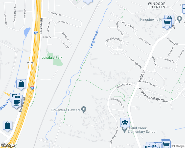 map of restaurants, bars, coffee shops, grocery stores, and more near 6739 Royal Thomas Way in Alexandria
