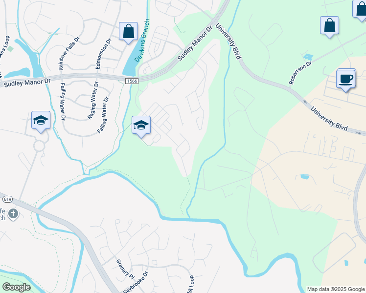 map of restaurants, bars, coffee shops, grocery stores, and more near 9305 Angel Falls Street in Bristow