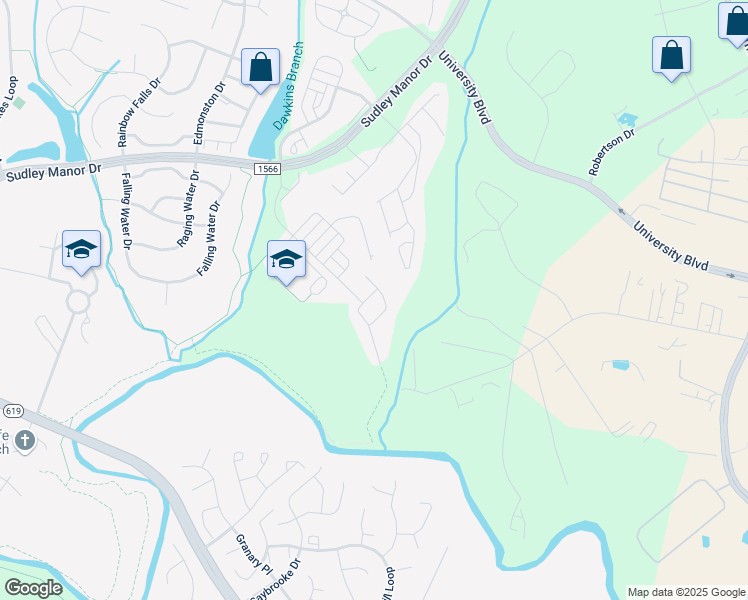 map of restaurants, bars, coffee shops, grocery stores, and more near 9303 Angel Falls Street in Bristow