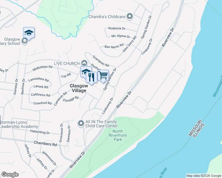 map of restaurants, bars, coffee shops, grocery stores, and more near 7 Shepley Drive in St. Louis