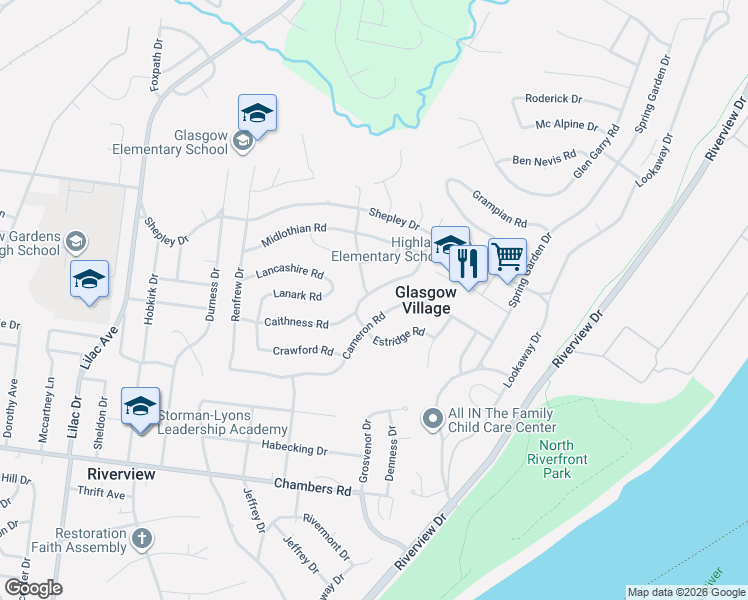 map of restaurants, bars, coffee shops, grocery stores, and more near 10400 Balmoral Drive in St. Louis
