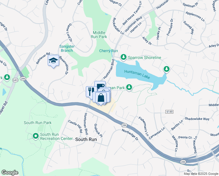 map of restaurants, bars, coffee shops, grocery stores, and more near 9210 Dorothy Lane in Springfield