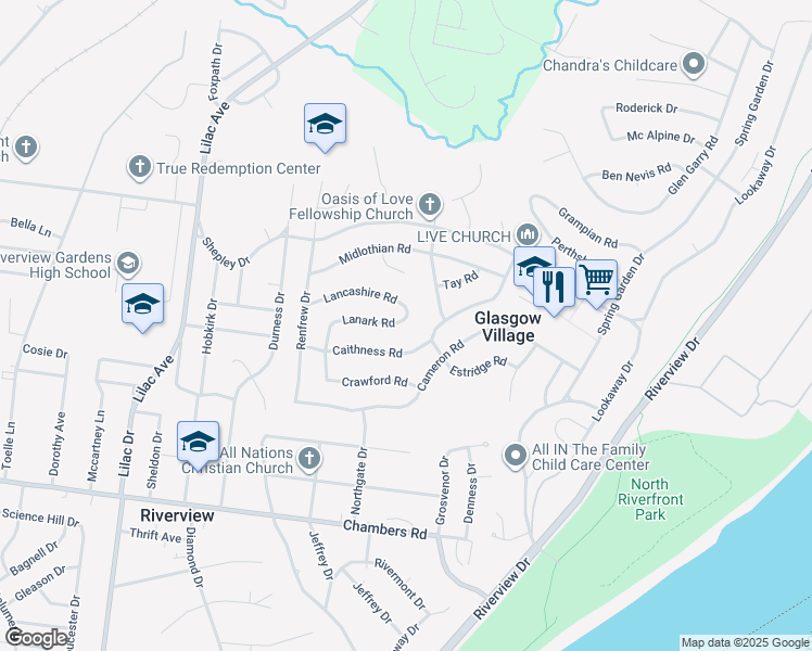 map of restaurants, bars, coffee shops, grocery stores, and more near 308 Lanark Road in St. Louis
