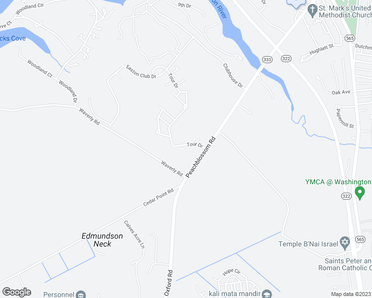 map of restaurants, bars, coffee shops, grocery stores, and more near 7418 Tour Drive in Easton