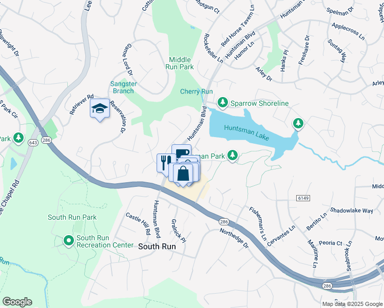 map of restaurants, bars, coffee shops, grocery stores, and more near 9214 Dorothy Lane in Springfield