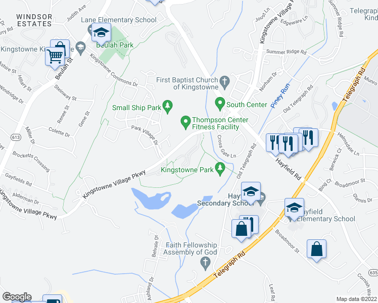 map of restaurants, bars, coffee shops, grocery stores, and more near 123 Ashby Lane in Alexandria