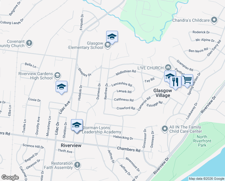 map of restaurants, bars, coffee shops, grocery stores, and more near 433 Lanark Road in St. Louis