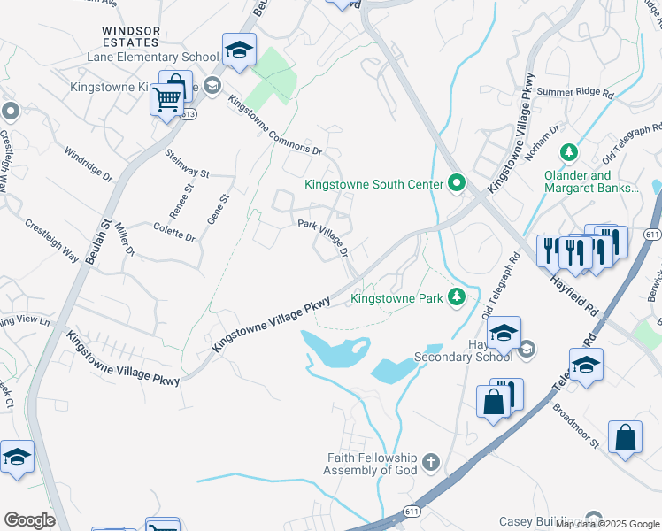 map of restaurants, bars, coffee shops, grocery stores, and more near 6111 Summer Park Lane in Alexandria