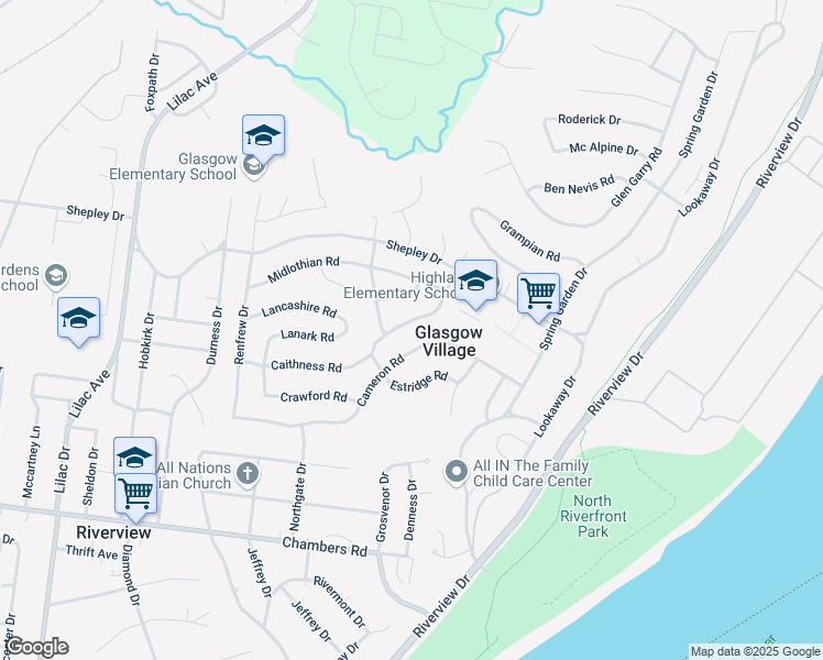 map of restaurants, bars, coffee shops, grocery stores, and more near 224 Presley Drive in St. Louis