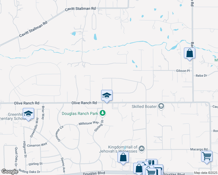 map of restaurants, bars, coffee shops, grocery stores, and more near 5735 Lions Cross Circle in Granite Bay