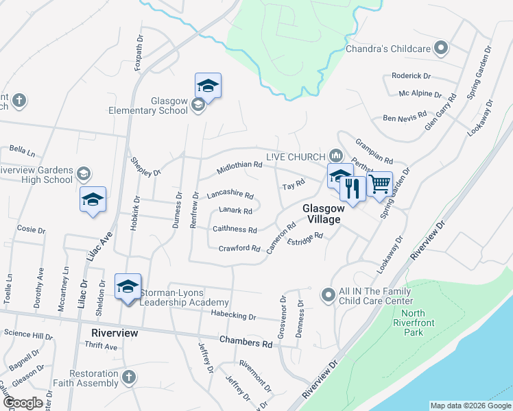 map of restaurants, bars, coffee shops, grocery stores, and more near 305 Lanark Road in St. Louis