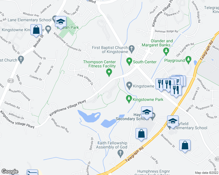 map of restaurants, bars, coffee shops, grocery stores, and more near 7502 Ashby Lane in Alexandria