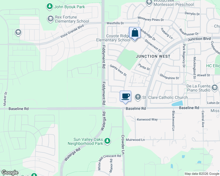 map of restaurants, bars, coffee shops, grocery stores, and more near 1709 San Jose Way in Roseville