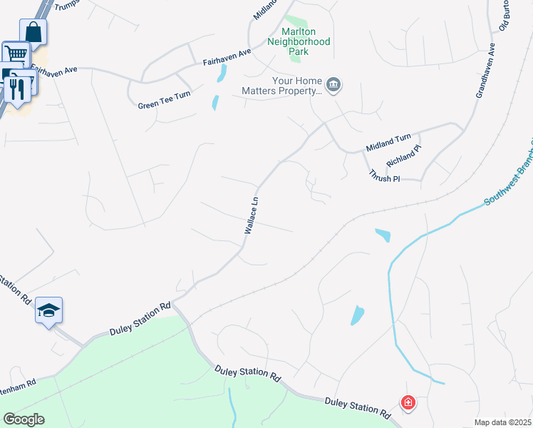 map of restaurants, bars, coffee shops, grocery stores, and more near 12304 Putters Court in Upper Marlboro