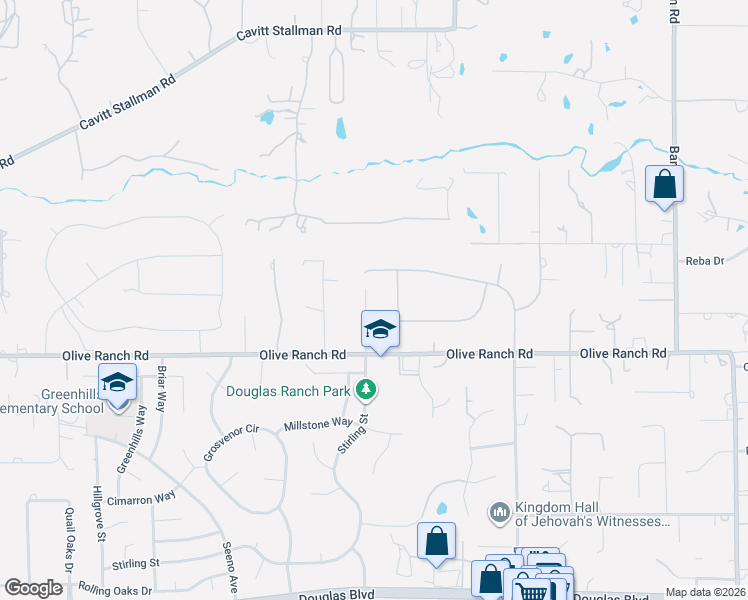 map of restaurants, bars, coffee shops, grocery stores, and more near 5735 Lions Cross Circle in Granite Bay