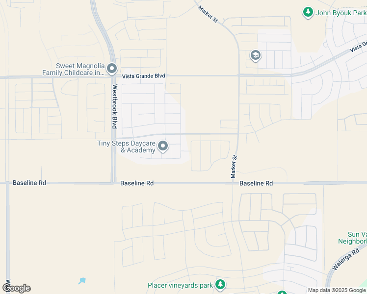 map of restaurants, bars, coffee shops, grocery stores, and more near 6360-6690 Baseline Road in Roseville