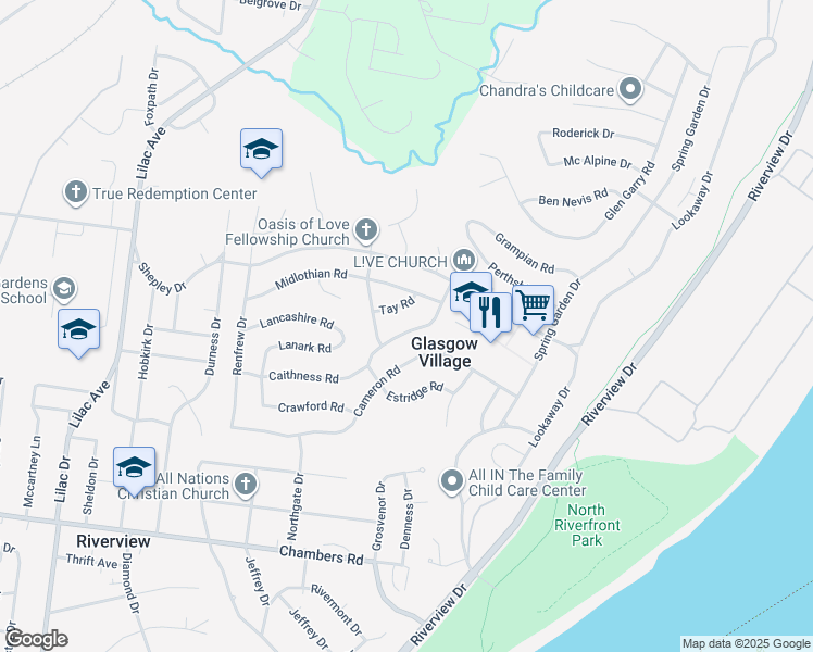 map of restaurants, bars, coffee shops, grocery stores, and more near 212 Presley Road in St. Louis