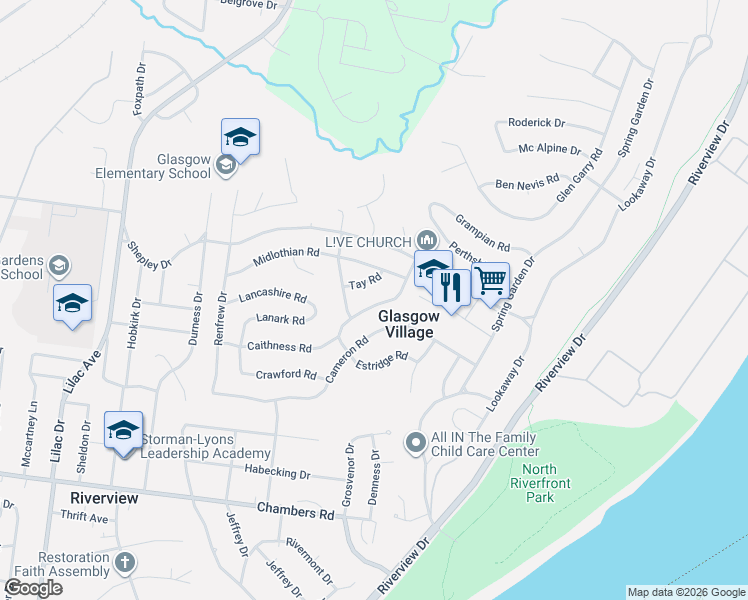 map of restaurants, bars, coffee shops, grocery stores, and more near 219 Presley Road in St. Louis