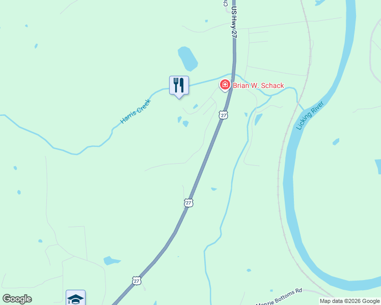 map of restaurants, bars, coffee shops, grocery stores, and more near 310 Links View Drive in Butler