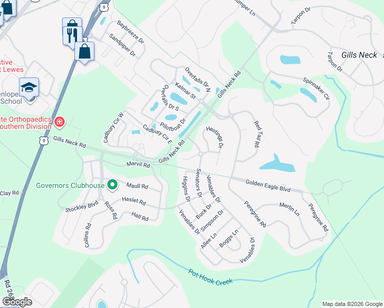map of restaurants, bars, coffee shops, grocery stores, and more near 18923 Roth Drive in Lewes