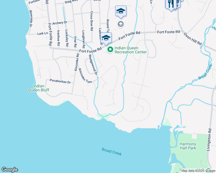 map of restaurants, bars, coffee shops, grocery stores, and more near 9811 Tribonian Drive in Fort Washington