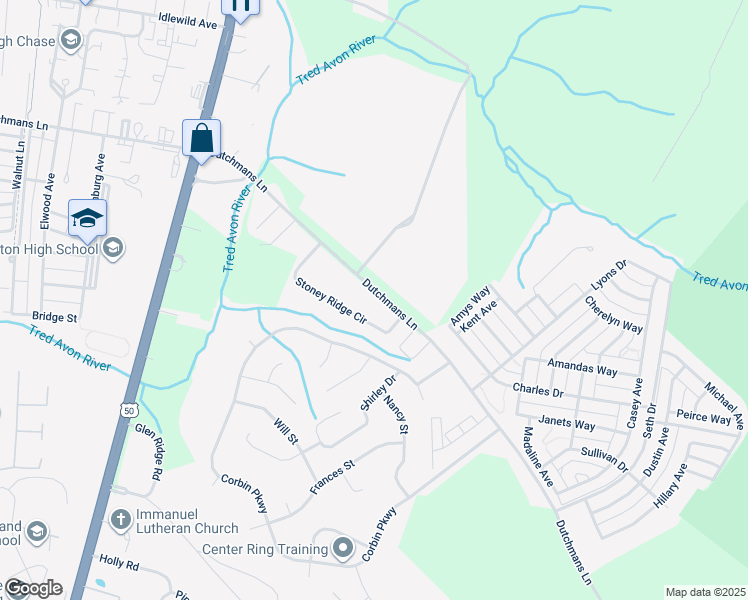 map of restaurants, bars, coffee shops, grocery stores, and more near 29457 Dutchmans Lane in Easton