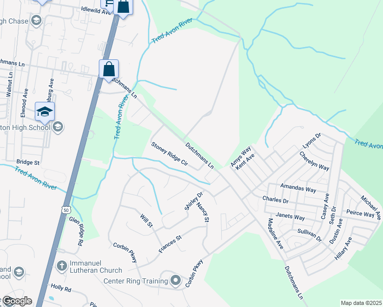 map of restaurants, bars, coffee shops, grocery stores, and more near 29457 Dutchmans Lane in Easton