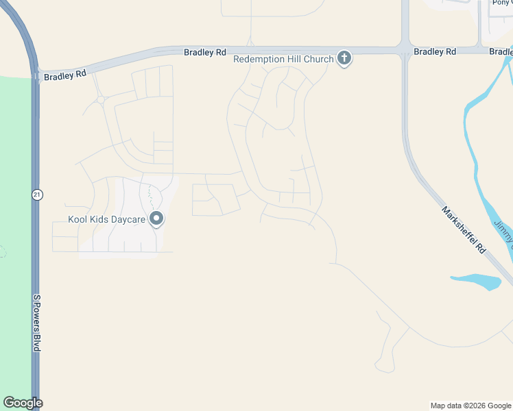 map of restaurants, bars, coffee shops, grocery stores, and more near Marksheffel Road in Colorado Springs