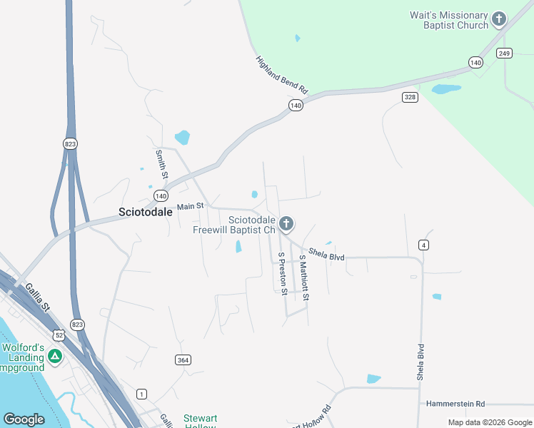 map of restaurants, bars, coffee shops, grocery stores, and more near 1917 Shela Boulevard in Sciotodale
