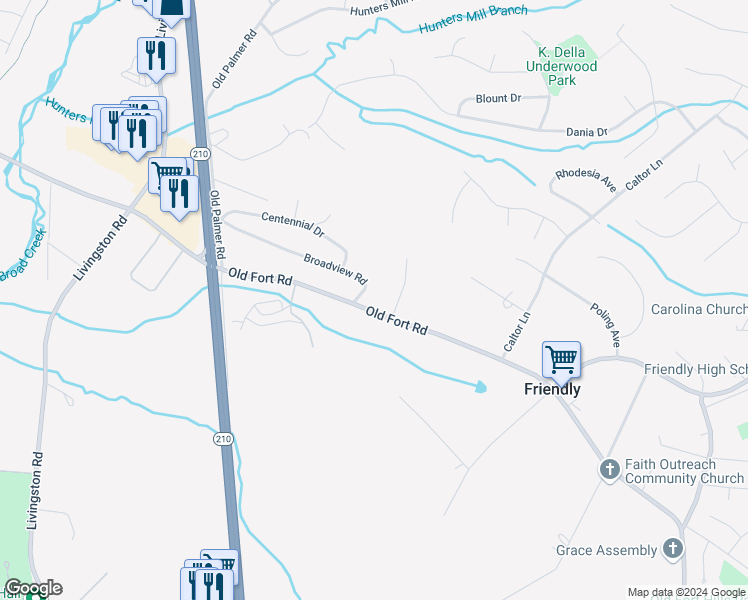 map of restaurants, bars, coffee shops, grocery stores, and more near 9900 Old Fort Road in Fort Washington