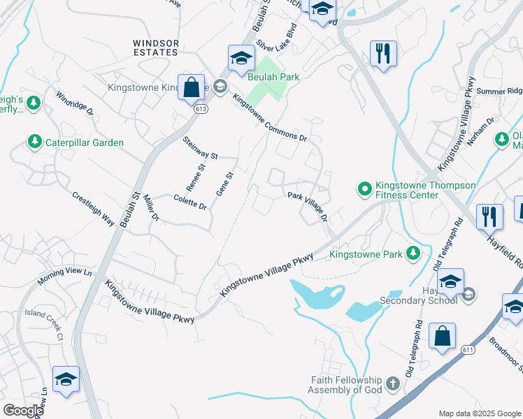 map of restaurants, bars, coffee shops, grocery stores, and more near 6271 Walkers Croft Way in Alexandria